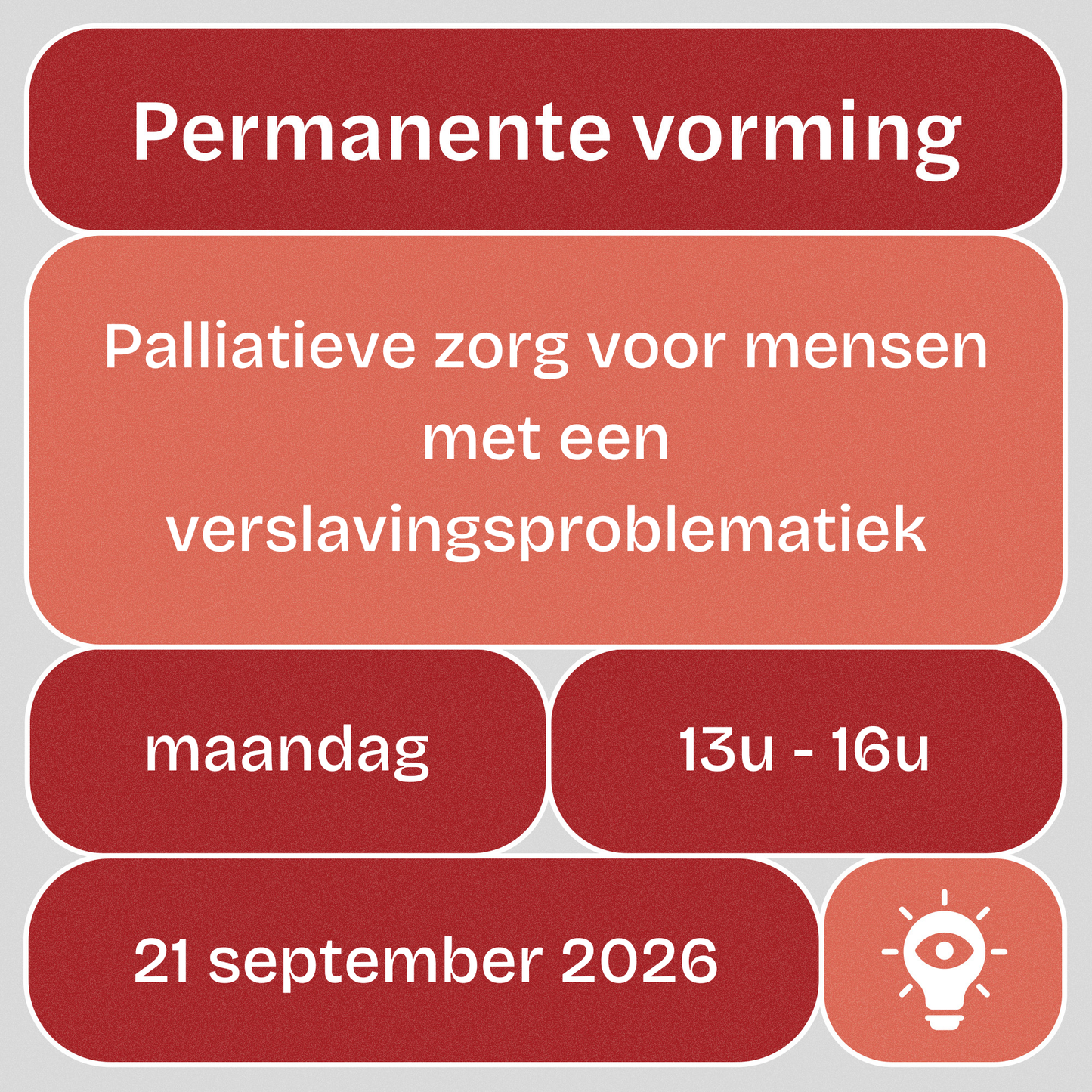 Vorming: 'Palliatieve zorg voor mensen met een verslavingsproblematiek'