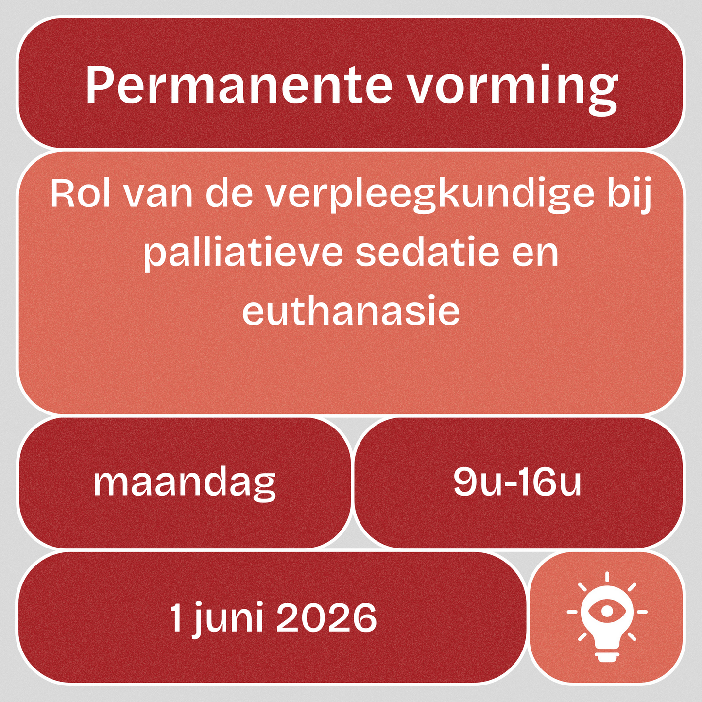 Vorming: Rol van de verpleegkundige bij palliatieve sedatie en euthanasie